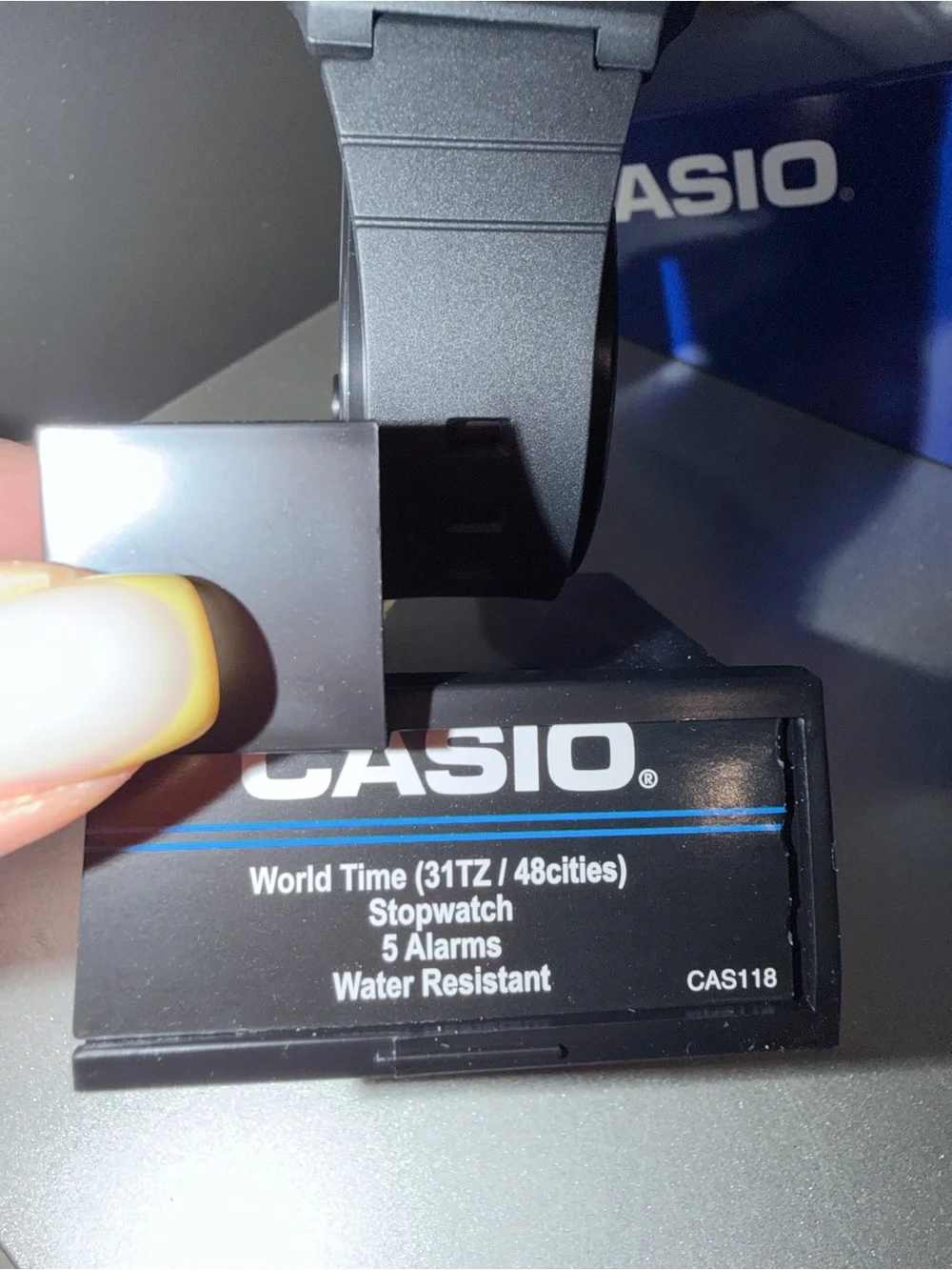 Casio Black Digital Resin Sports Watch with Gray Display Accents